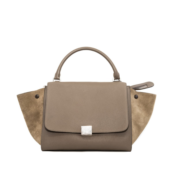 trapeze medium in leather beige/suede phw - L'UXE LINK