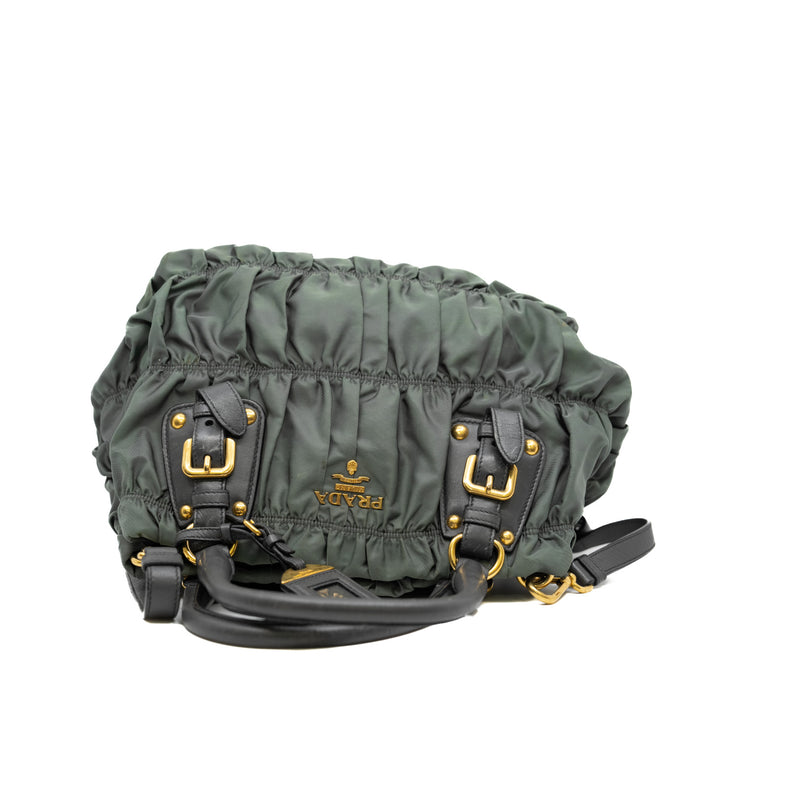 Gaufre Nylon Tote Dark Green GHW