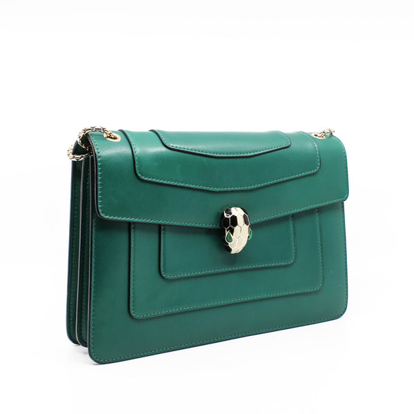 serpenti double chain bag green - L'UXE LINK