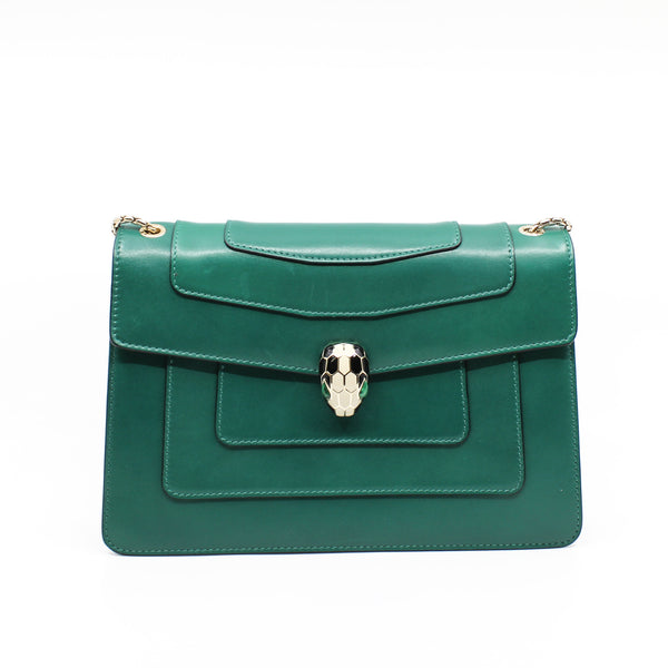 serpenti double chain bag green - L'UXE LINK