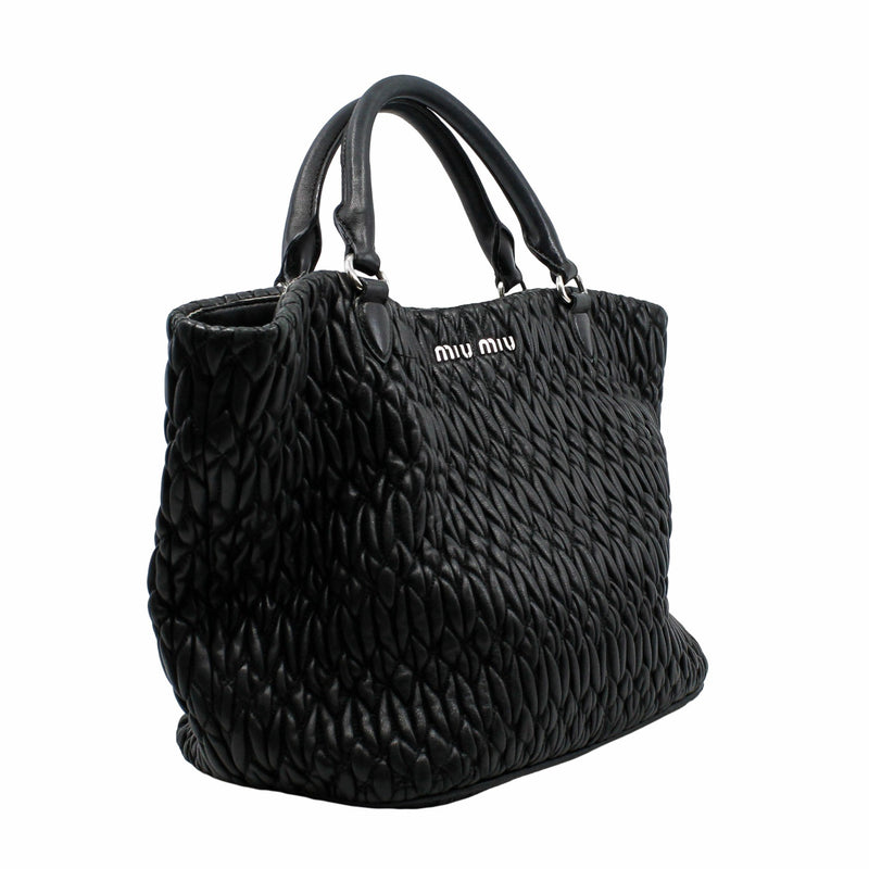 Tote Bag Lambskin Leather With Black Diamond PHW - L'UXE LINK