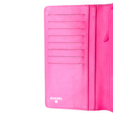 thumbnail Classic Long Flap Wallet In Pink Caviar Leather - L'UXE LINK