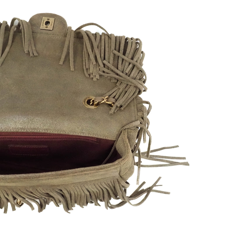 Paris-Dallas Lambskin In Brown Fringe Timeless Flap Bag GHW Seri 19