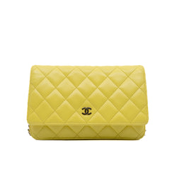 Matelasse Yellow Chain Wallet Woc Lambskin Shoulder Bag Seri 15 - L'UXE LINK