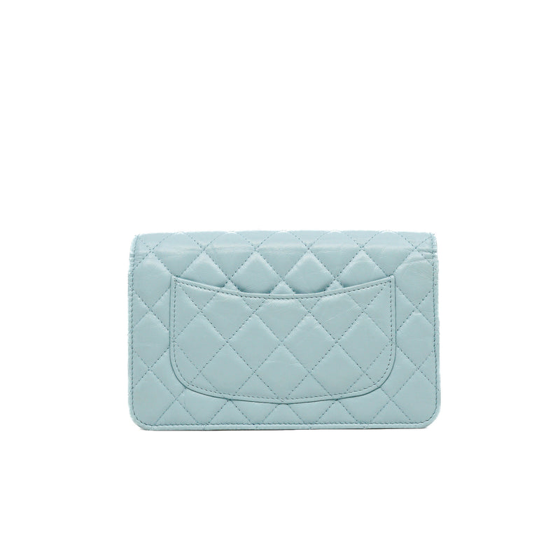 2.55 Reissue Wallet On Chain Aged Calfskin Light Blue Brushed GHW Seri C11TXXXX - L'UXE LINK