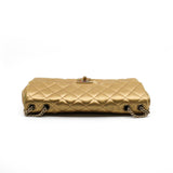 thumbnail Limited Edition Gold Quilted Satin East West Single Flap Bag GHW Seri 12