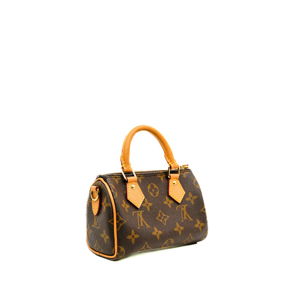 Nano Speedy In Monogram Canvas Bag GHW With Strap - L'UXE LINK