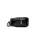 thumbnail Mini Vanity Case With Top Handle In Black Shiny Lambskin Quilted Bag GHW - L'UXE LINK