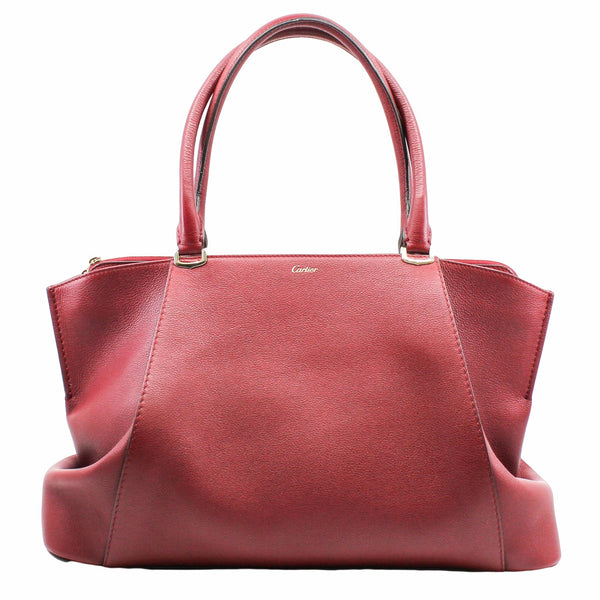 tote  lady bag leather red ghw - L'UXE LINK