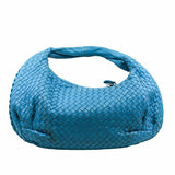 thumbnail Woven Leather Tote Bag PM Blue - L'UXE LINK