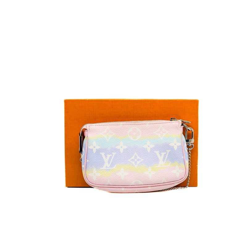 Mini Pochette Accessoires In Pink Monogram Canvas Escale Pastel PHW - L'UXE LINK