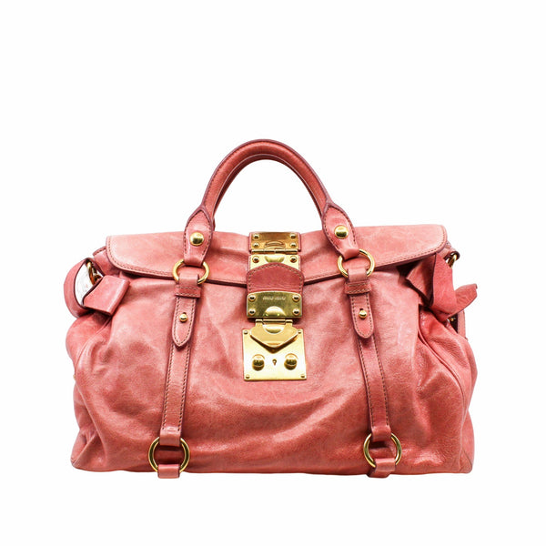 tote large with pink gold hardware - L'UXE LINK