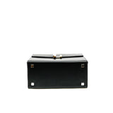 thumbnail Cinhetic Box Bag Black Top Handle In Tadelakt Leather Multi Hardware C Stamp - L'UXE LINK