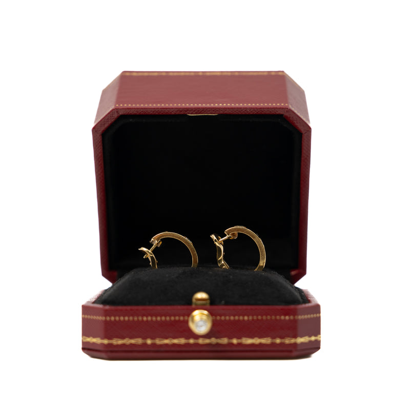 Love Earrings With 2 Diamonds In 18K Yellow Gold - L'UXE LINK