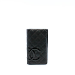 Black Quilted Leather Cambon Ligne Bifold Wallet - L'UXE LINK