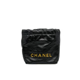 thumbnail Mini 22 Bag In Black Lambskin GHW Seri UP9JXXXX - L'UXE LINK