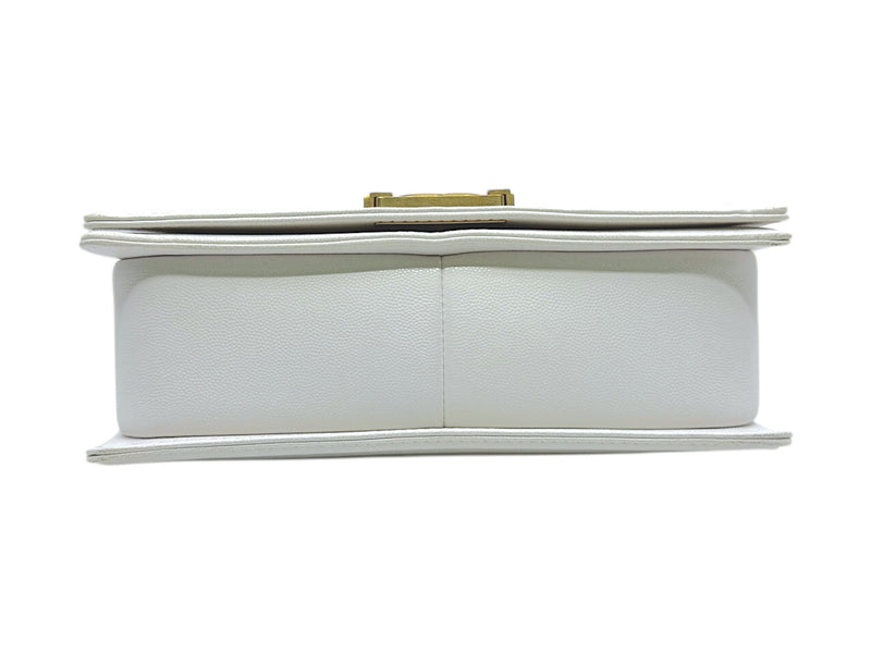 medium leboy with top handle in cavior white ghw #T85Pxxxx