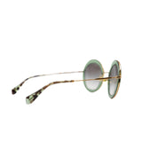 thumbnail Green And Gold SMU 50Q Round Sunglasses - L'UXE LINK