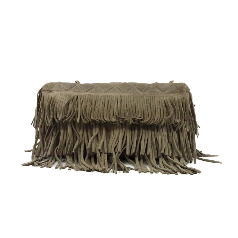 Paris-Dallas Lambskin In Brown Fringe Timeless Flap Bag GHW Seri 19