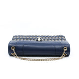 thumbnail Serpenti Blue Calfskin Leather Snake Print Limited Edition Bag GHW - L'UXE LINK