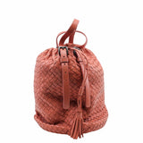 thumbnail Drawstring Tassel Bucket Bag Intrecciato Nappa pink Small - L'UXE LINK