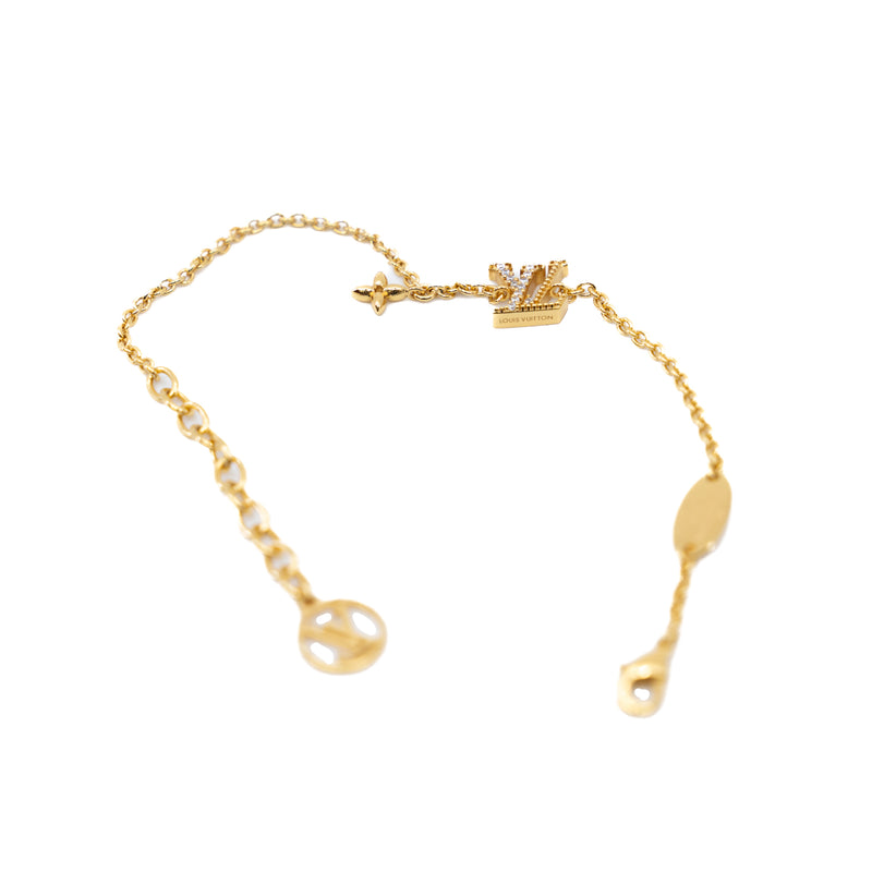 Gold Tone LV Iconic Bracelet - L'UXE LINK