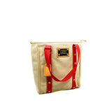 thumbnail Antigua MM Canvas Beige/Red Tote Bag GHW - L'UXE LINK