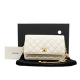 thumbnail Pearl Crush In White Lambskin Wallet On Chain GHW Seri 30 - L'UXE LINK