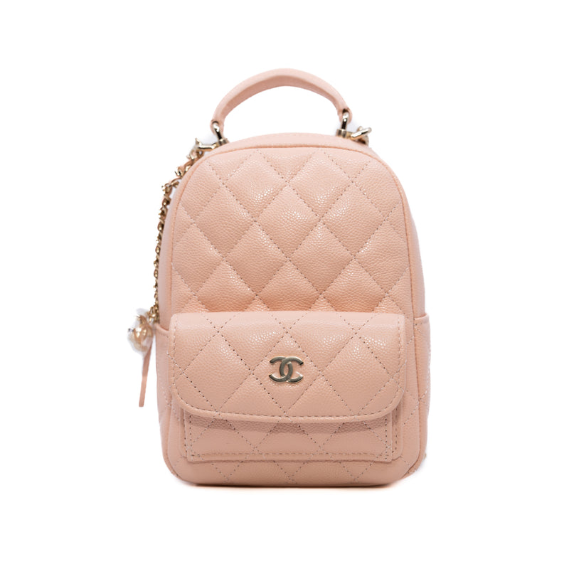 24C Caviar Mini Backpack/Crossbody Bag Light Pink GHW #XPA