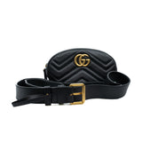 thumbnail GG marmont belt bag in matelassé chevron leather black ghw 2017