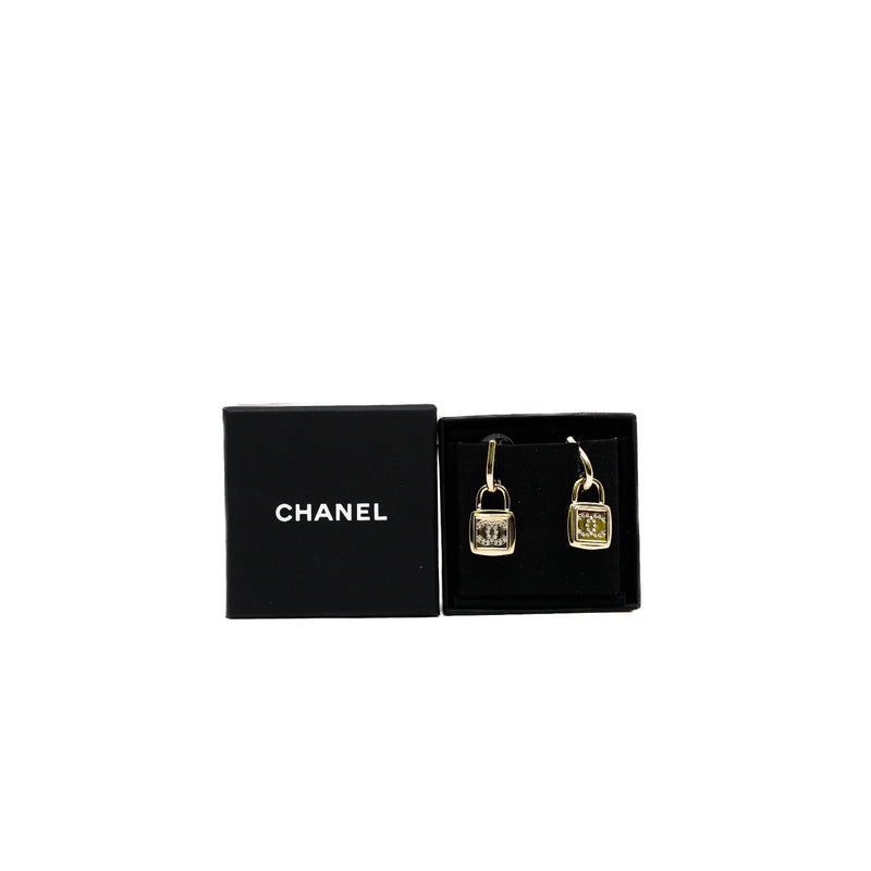 2023 Strass CC Padlock Drop Earrings - L'UXE LINK