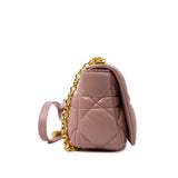 thumbnail Small Caro In Nude Pink Cannage Lambskin Bag GHW - L'UXE LINK