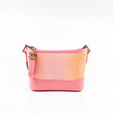 thumbnail Small Gabrielle Python Leather In Beige/Pink/Yellow Handbag GHW Seri 27 - L'UXE LINK