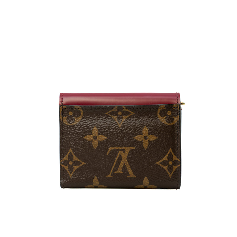 Zoé Wallet In Monogram Canvas And Red Leather GHW