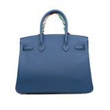 thumbnail birkin 30cm in epsom R2 Bleu Agate phw A stamp