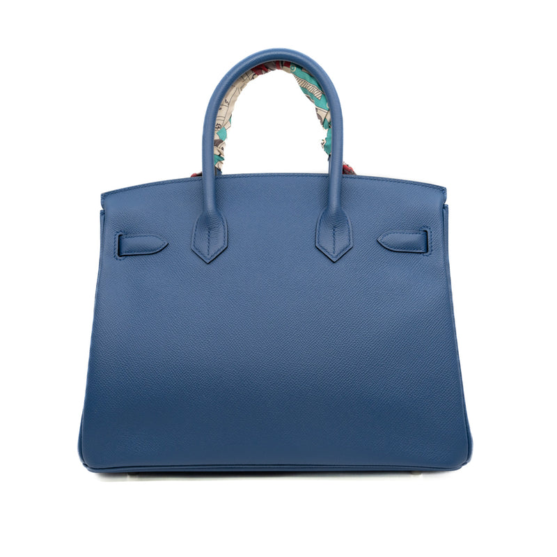 birkin 30cm in epsom R2 Bleu Agate phw A stamp