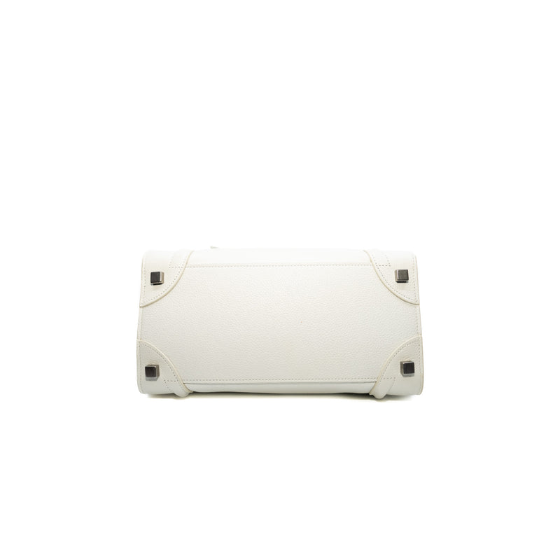 Micro Luggage In White Calfskin PHW