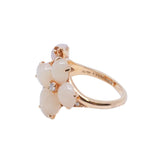 thumbnail 18k rose gold ring with flower diamond and jade rrp16200aud - L'UXE LINK