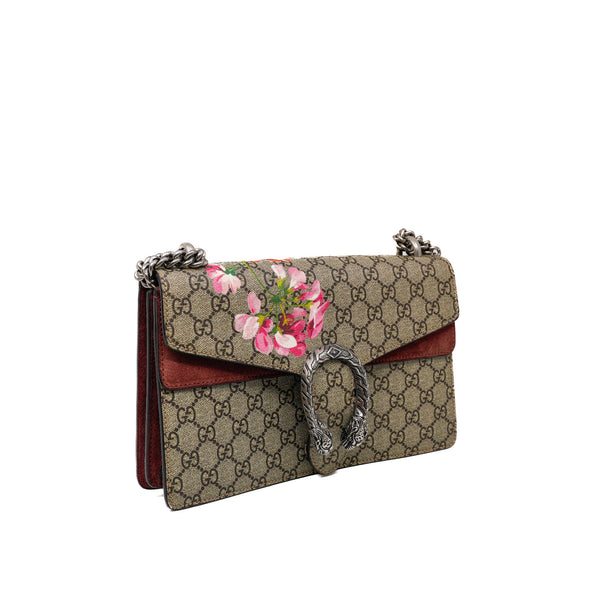 Dionysus Shoulder Bag Small GG Supreme Blooms Beige/Red