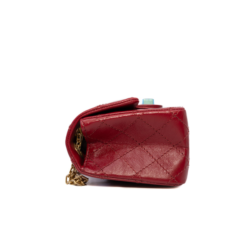 Mini Reissue 2.55 Red Aged Calfskin GHW Seri 30 - L'UXE LINK