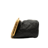 thumbnail Kiss Lock In Black Lambskin Leather Clasp Bag GHW Seri 30 - L'UXE LINK