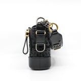 thumbnail Small Gabrielle In Black Calfskin and Wool Felt Hobo Bag With Logo Handle Laser Cut Seri 28