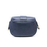 thumbnail D-Fence In Navy Calfskin Saddle Bag GHW With Strap - L'UXE LINK