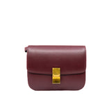 thumbnail Medium Classic Box Burgundy Calfskin Crossbody Bag - L'UXE LINK