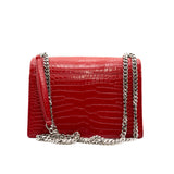 thumbnail Medium Sunset Bag Crocodile Embossed Calfskin Red PHW 2018 - L'UXE LINK