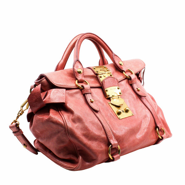 tote large with pink gold hardware - L'UXE LINK