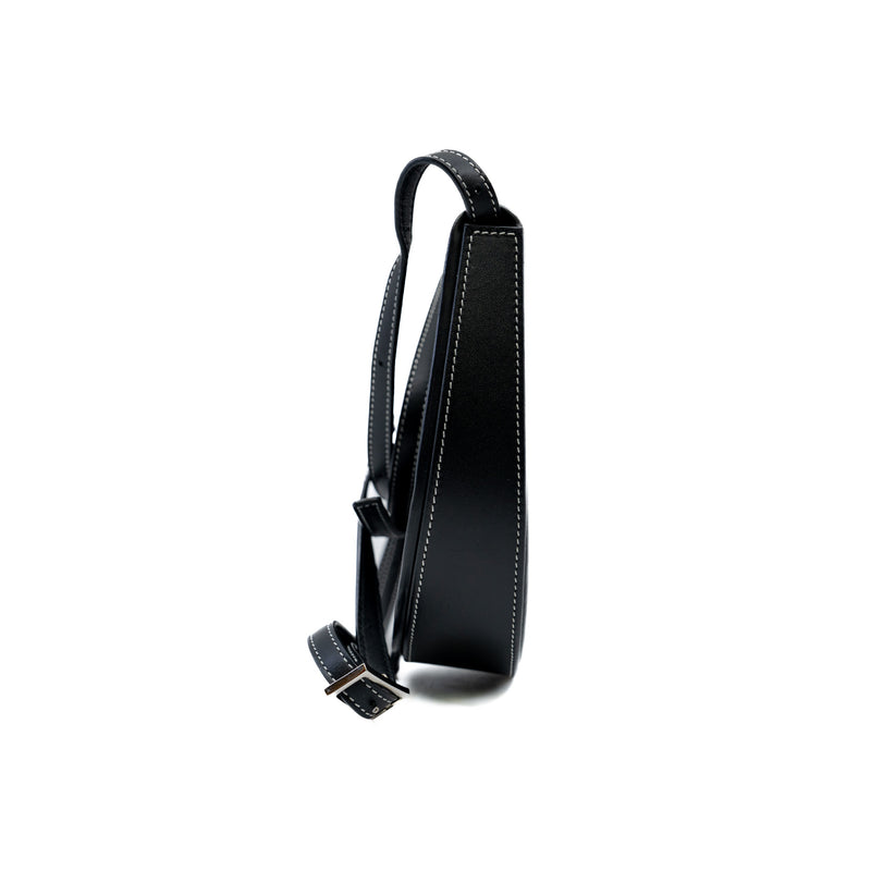 Heel Black Leather Saddle Bag