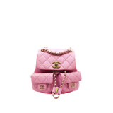 thumbnail Small Duma Pockets Drawstring In Pink Caviar Leather Backpack GHW Seri CE25XXXX - L'UXE LINK