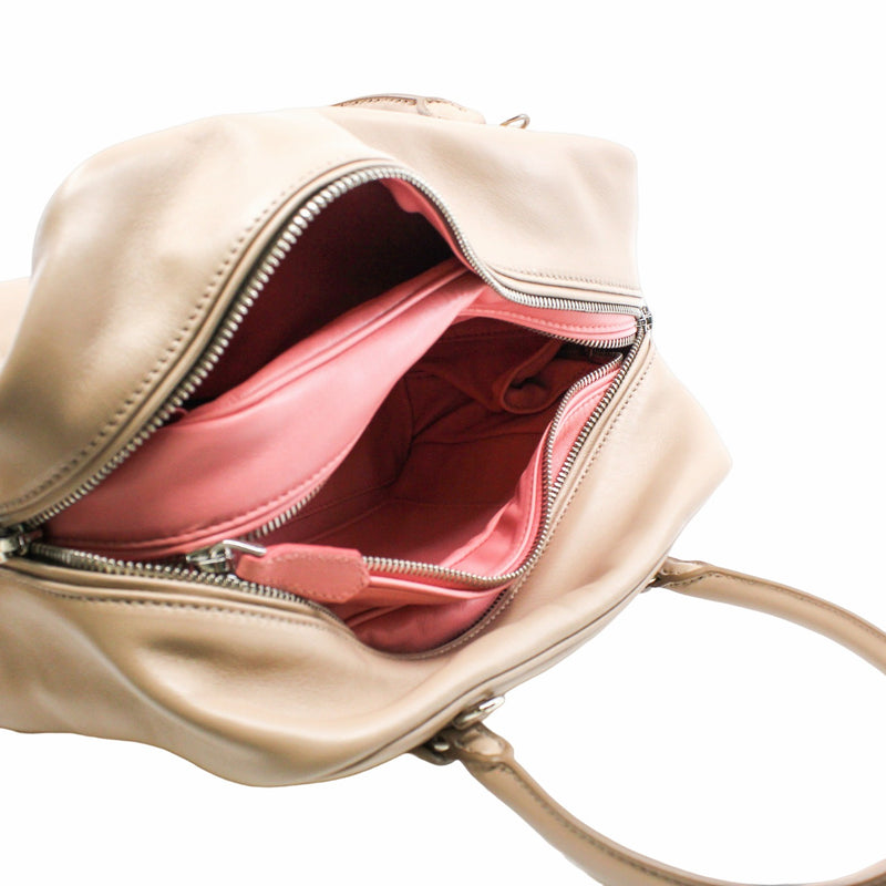 Boston Leather Beige  pink inside - L'UXE LINK