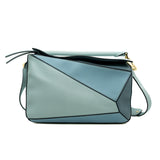 thumbnail Medium Puzzle Bag In Calfskin Blue and Skyblue PHW - L'UXE LINK